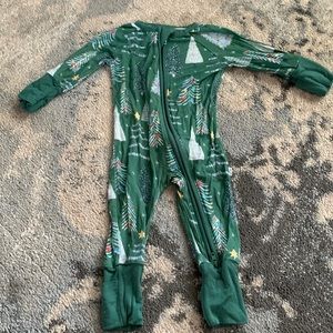 Little Sleepies Christmas Pattern One Piece- Newborn